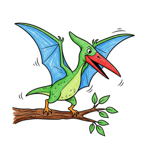 Wobbly Pterodactyl Trying to Land on a Branch